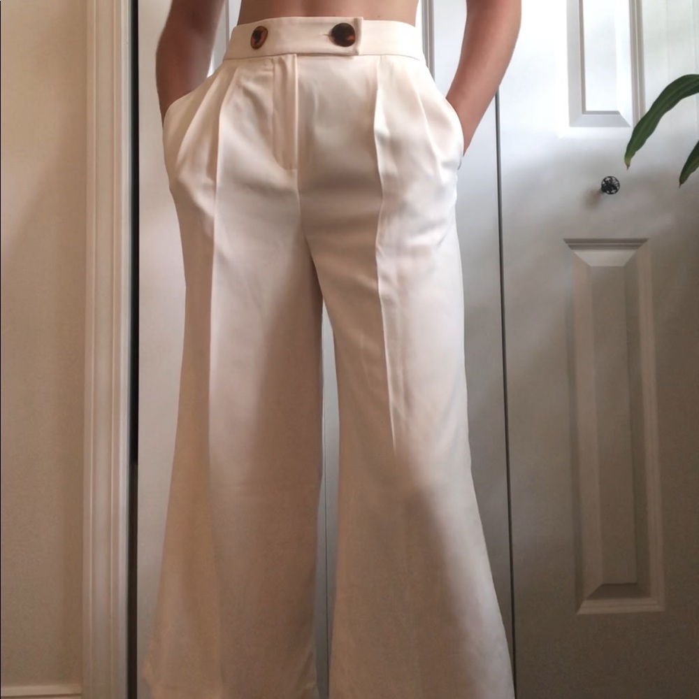 topshop flowy cream pants